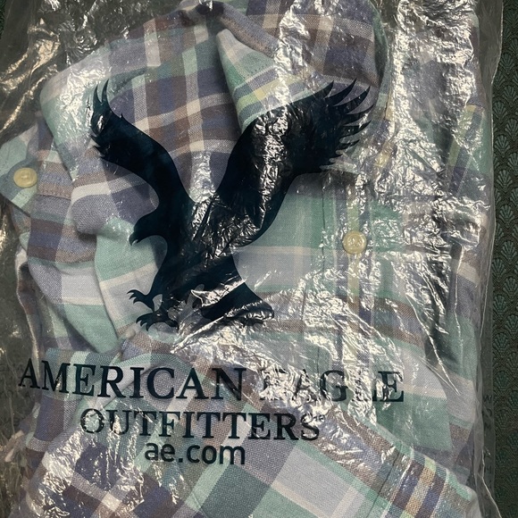 MENS AMERICAN EAGLE LONG SLEEVE BUTTON DOWN LINEN SHIRT NEW - Picture 5 of 5
